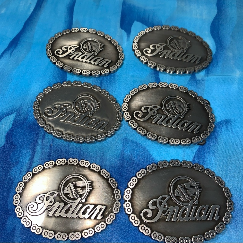 Indian Motorcycle Silver Belt Buckle - Lot of 6 - New without tags